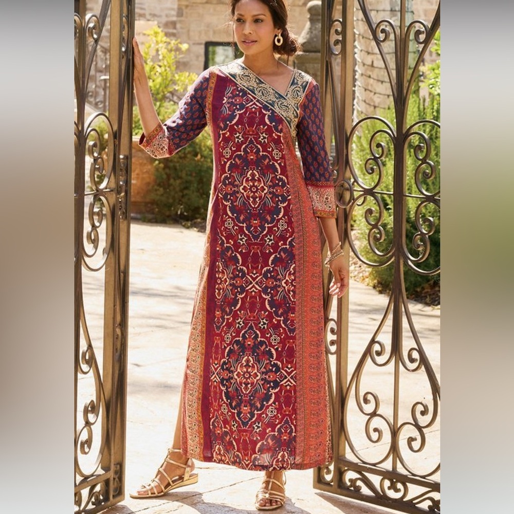 Soft Surroundings Medium Patchwork Floral Maxi Ci… - image 1